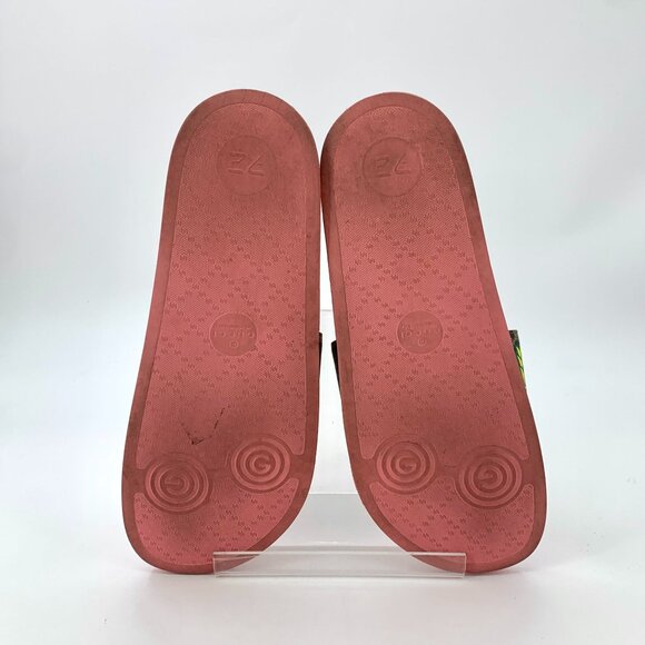 Gucci Pink Slide Sandals With Pineapple Print Strap & "Whats Inside" Design - Picture 5 of 9